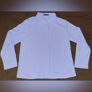 Light Blue Hidden Button Button Down Shirt